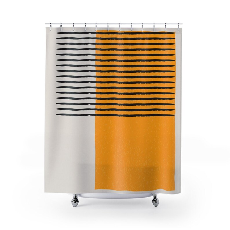 Scandinavian Bathroom Decor, Shower Curtain, Bath Mat, Spa Wrap, Waffle Weave Shower Curtain, Bath Towel, Boho Bathroom - Image 3