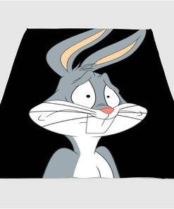 Scared Bugs Bunny Sherpa Fleece Blanket Gifts for Family, for Couple
