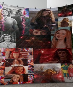 Scarlet Witch Fan Gift, Wanda Maximoff Marvel Comics Quilt Blanket Bedding Set
