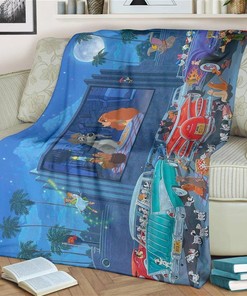 Scene Lady And The Tramp Sherpa Fleece Blanket Gifts for Family, for Couple
