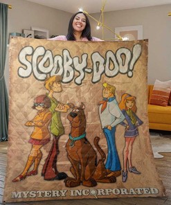 Scooby Doo Vinage Tv Show Merry Christmas Gifts Lover Quilt Blanket Bedding Set, Scooby Doo Quilt Blanket Bedding Set