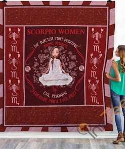Scorpio Zodiac Themed Quilt Blanket Bedding Set with 2 Pillowcases