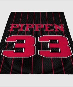 Scottie Pippen Jersey Sherpa Fleece Blanket Gifts for Family, for Couple