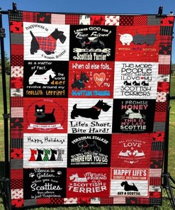 Scotties Life's Short Bite Hard Quilt Blanket Bedding Set Great Customized Blanket Gifts For Birthday Christmas Thanksgiving