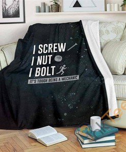 Screw Nut Bolt Sherpa Fleece Blanket Gifts for Family, for Couple