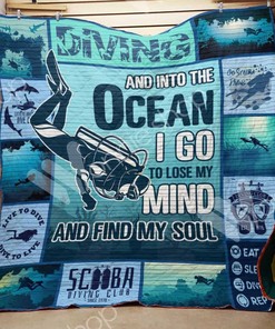 Scuba Diving And Into The Ocean Quilt Blanket Bedding Set Perfect Gifts For Scuba Diving Lover
