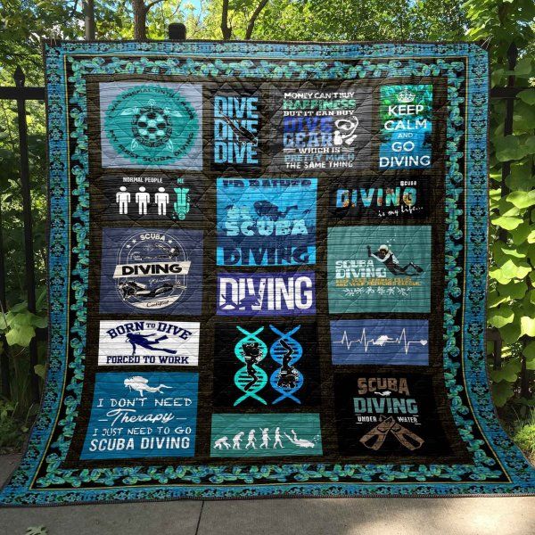 Scuba Diving I Don't Need Therapy Quilt Blanket