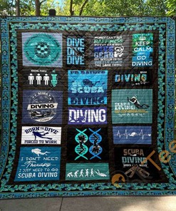 Scuba Diving Quilt Blanket Bedding Set With Pillowcase Option