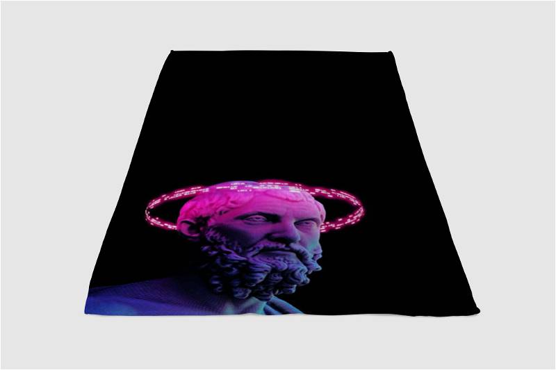 Sculpture Background Sherpa Fleece Blanket Gifts for Family, for Couple