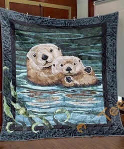 Sea Otter Quilt Blanket Bedding Set