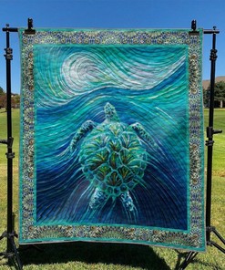 Sea Turtle Art Quilt Blanket Bedding Set Great Customized Blanket Gifts For Birthday Christmas Thanksgiving