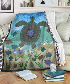 Sea Turtle Sherpa Fleece Blanket Gifts for Family, for Couple