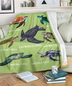 Sea Turtles Sherpa Fleece Blanket Gifts for Family, for Couple