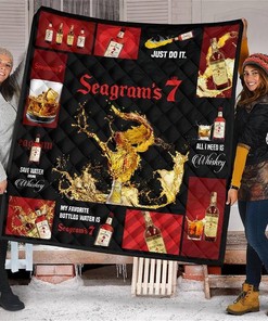 Seagram's 7 All I Need Is Whiskey Gift Idea Quilt