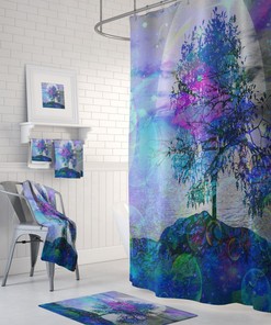 Seaside Sunset Shower Curtain for Bathroom Decor, Home Decor