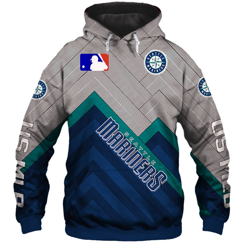 Seattle Mariners Hoodie 3D Baseball Zip Hoodie for Fans
