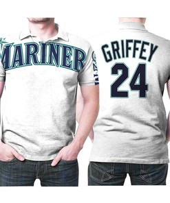 Seattle Mariners Ken Griffey Jr 24 2020 Mlb Baseball White Jersey Style 3D All Over Print Polo Shirt