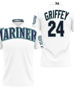 Seattle Mariners Ken Griffey Jr 24 2020 Mlb White Jersey Inspired 3D All Over Print Polo Shirt