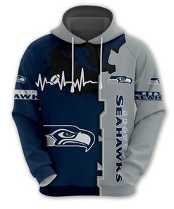Seattle Seahawks 3D All Over Print Zip Hoodie for Nfl Fans