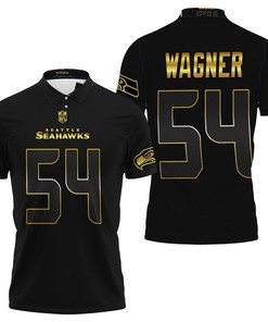 Seattle Seahawks Bobby Wagner #54 Nfl American Football Team Black Golden Edition Polo Shirt