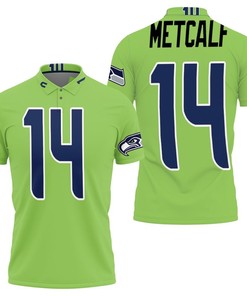 Seattle Seahawks Dk Metcalf Green Color Rush Legend Jersey Inspired Style 3D All Over Print Polo Shirt
