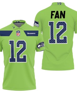 Seattle Seahawks Fan #12 Nfl American Football Green Color Rush Legend Polo Shirt