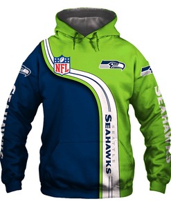 Seattle Seahawks Hoodie 3D Cute Zip Hoodie Pullover Gift for Fans