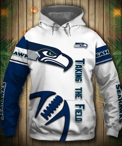 Seattle Seahawks Hoodie 3D Graphic Balls Zip Hoodie Pullover
