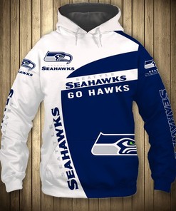 Seattle Seahawks Hoodie 3D Zip Hoodie Pullover Gift for Fans