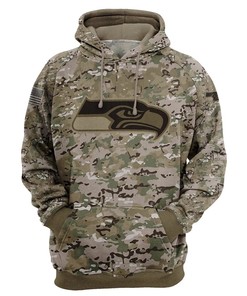 Seattle Seahawks Hoodie Army Graphic Zip Hoodie Pullover Gift for Fans