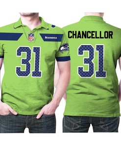 Seattle Seahawks Kam Chancellor #31 Nfl American Football Green Color Rush Legend Polo Shirt