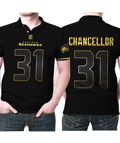 Seattle Seahawks Kam Chancellor #31 Nfl American Football Team Black Golden Edition Polo Shirt