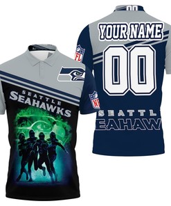 Seattle Seahawks Legend Players Personalized 3D All Over Print Polo Shirt