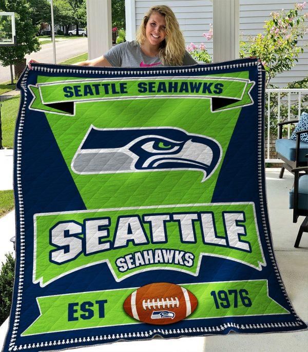 Seattle Seahawks Quilt Blanket Bedding Set Gifts for Fans