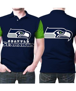 Seattle Seahawks Seahawks Logo 3D All Over Print Polo Shirt