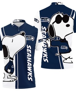 Seattle Seahawks Snoopy Lover 3D All Over Print Polo Shirt