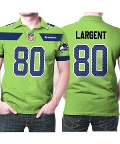 Seattle Seahawks Steve Largent #80 Nfl American Football Green Color Rush Legend Polo Shirt