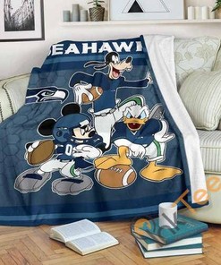 Seattle Seahawks Team Sherpa Fleece Blanket Gifts for Family, for Couple