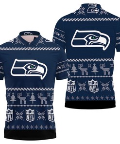 Seattle Seahawks Ugly Sweatshirt Christmas 3D All Over Print Polo Shirt