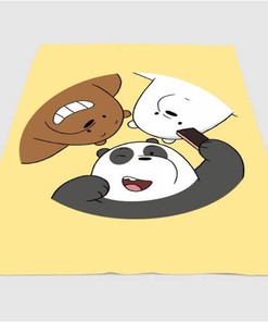 Selfie We Bare Bears Sherpa Fleece Blanket Gifts for Family, for Couple