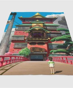 Sen Spirited Away Standing Sherpa Fleece Blanket Gifts for Family, for Couple