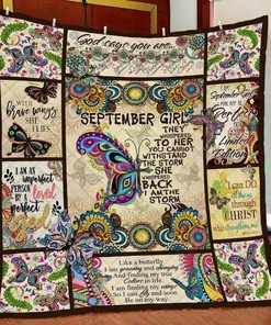 September Girl They Whispered To Her You Cannot Withstand Storm Whispered Back I Am Storm Fleece Blanket Quilt Blanket Bedding Set
