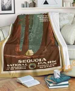 Sequoia National Park Sherpa Fleece Blanket Gifts for Family, for Couple