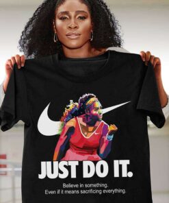 Serena Williams Just Do It Women Black T-Shirt