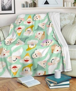 Seven Dwarfs Funny Who Love Cartoon Sherpa Fleece Blanket Gifts for Family, for Couple
