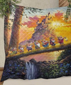 Seven Dwarfs Snow White Christmas Gifts Lover Quilt Blanket Bedding Set, snow White Quilt Blanket Bedding Set