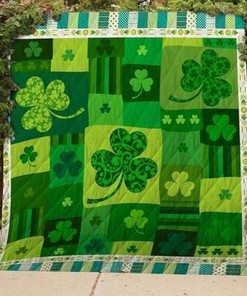 Shamrock Pattern Quilt Blanket Bedding Set for Home Décor