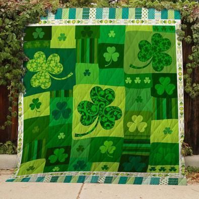 Shamrock Quilt Blanket Bedding Set Great Customized Gifts For Birthday Christmas Thanksgiving Perfect Gifts For Plant Lover