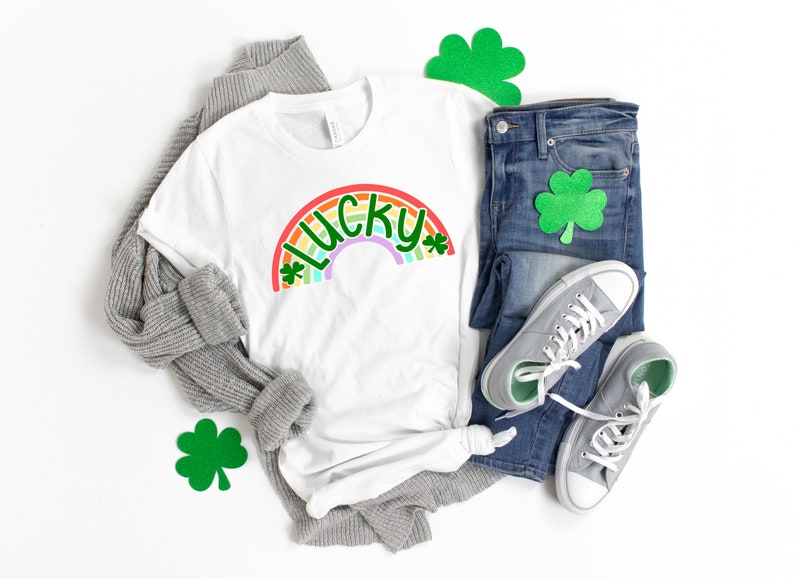 Shamrock Shirt, St Patricks Day Shirt, Rainbow Shirt, Lucky Me Shirt, Irish Shirt, Leopard Print Shirt, Kiss Me Shirt - Image 2