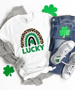 Shamrock Shirt, St Patricks Day Shirt, Rainbow Shirt, Lucky Me Shirt Leopard Print Shirt, Kiss Me Shirt